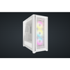 Carcasa Corsair iCUE 5000D RGB Airflow Mid Tower ATX, 3 ventilatoare incluse 120mm, 4x 3.5" drive bays, 2x 2.5" drive bays, dimensiune 520x520x245mm, ALB