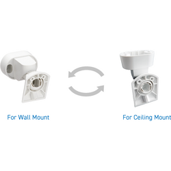 Suport detector OPTEX CW-G2 - compatibil serie FlipX; CW-G2; Instalare pe perete sau tavan; Reglabil pe orizontala - 45grade/stanga si 45 grade/dreapta; Reglabil pe verticala - 5grade/sus si 20grade/jos; Sistem de protectie cablu la sabotaj - cablul trece