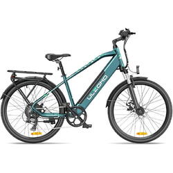 Bicicleta electrica Ulzomo Metro 26 E-bike, 250W, 36V 17Ah, autonomie 100km, viteza maxima 25km/h, Green, 26''