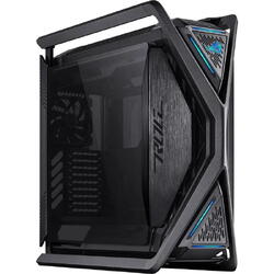 Carcasa ASUS ROG HYPERION GR701 BTF EDITION Full Tower NEGRU, Tempered Glass, Sloturi Expansiune 9+3 verticale, Drive Bays: 2x3.5/2.5" 5x2.5", Ventilatoare Suportate: 7 (spate: 1x120mm sau 1x140mm, fata: 3x120mm sau 3x140mm, sus: 3x120mm sau 3x140mm), Ven