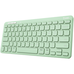 Tastatura Trust Lyra Wireless, conexiune USB-A, USB-C 1.1, distanta acoperire wireless 10m, 1x AAA baterie, compatibila cu laptop, pc, Bluetooth devices, tableta, verde