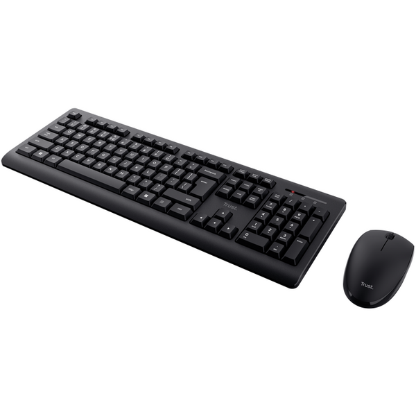 Kit Trust Primo tastatura standard, mouse wireless optic, rezoltie maxima 1200 DPI, negru