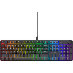 Tastatura mecanica Trust GXT 866 Torix cu fir, swtich linear, 104 butoane, full RGB, butoane programabile, tipuri de jocuri FPS, MMO, MOBA, RPG, RTS, negru