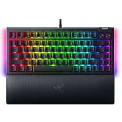 Razer Tastatura mecanica gaming BlackWidow V4 75%, taste ABS, layout Intls. US (ISO),iluminare RGB, cu 6 butoane customizabile, suport pentru incheietura magnetic, negru