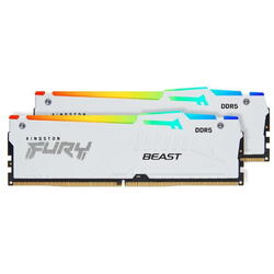 KINGSTON 32GB 6000MT/s DDR5 CL30 DIMM Kit of 2 FURY Beast White RGB EXPO