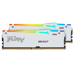 KINGSTON 64GB 6000MT/s DDR5 CL30 DIMM Kit of 2 FURY Beast White RGB XMP