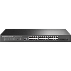 TP-LINK Switch 24 Porturi 2.5GBASE-T, 4 Porturi 10GE SFP+, L2 Managed, 16 porturi POE+, 8 Porturi POE++, 1 Micro-USB, 3 ventilatoare, Dimensiuni: 440 × 330 × 44 mm, Montare rack, Capacitate switch: 200Gbps, Packet Forwarding Rate: 148.8Mpps.