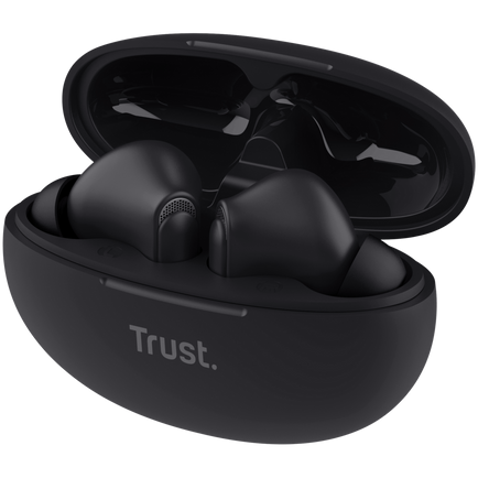 Casti Trust Yavi wireless, TWS, bluetooth, interfata USB-C, frecventa de raspuns 20 Hz - 20.000 Hz, negru