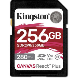 KINGSTON 256GB Canvas React Plus SDXC UHS-II 280R/150W U3 V60 for Full HD/4K