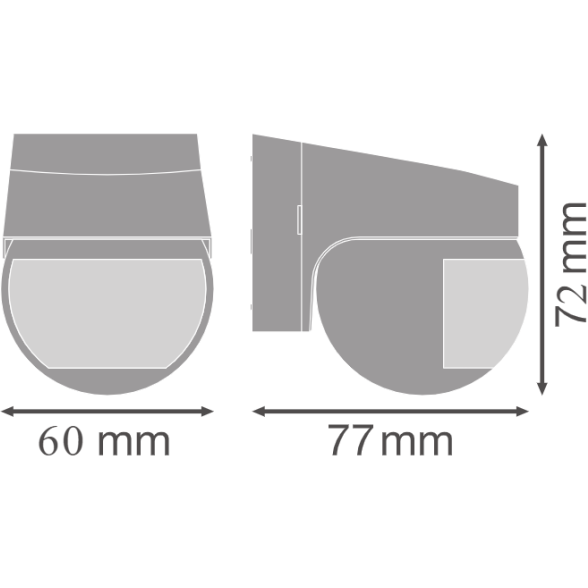 Senzor de lumina si miscare aplicabil pe perete Ledvance SENSOR WALL 110°, 230V, IP44, 60x72x77mm, reglabil 2s - 15min, Alb