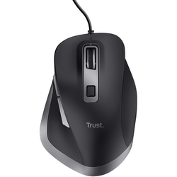 Mouse Trust Fyda cu fir, optic, interfata USB 2.0 rezolutie maxima 5000 DPI, 6 butoane, negru