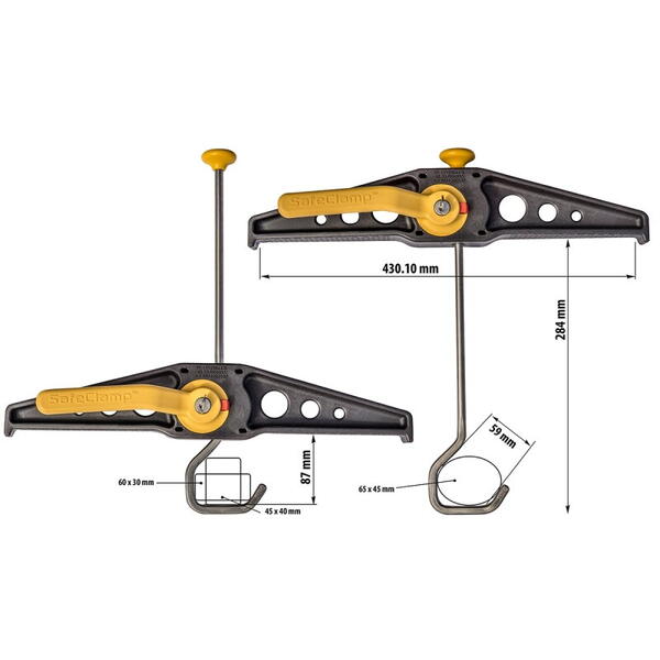 Suport fixare scara, Rhino, Safe Clamp, RAS21, set de 2 buc.