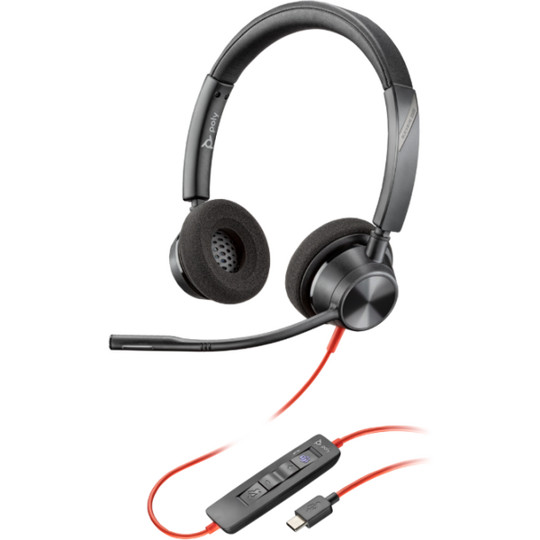 HP INC. HP Poly Blackwire 3325 Stereo Microsoft Teams Certified USB-C Headset +3.5mm Plug +USB-C/A Adapter