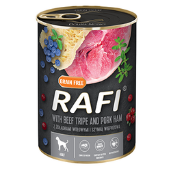 RAFI PATÉ WITH HAM BEEF TRIPES BLUEBERRY AND CRANBERRY 800g