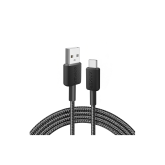 Cablu alimentare si date Anker, USB-A (T) la USB Type-C (T), 0.9m rata transfer 480 Mbps, invelis nylon, braided, negru