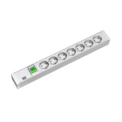 Bachmann IT PDU 7x prize Schuko,1x switch, 2-pole, illuminated  1U, impamantare, cu intrerupator, 2 metri, RAL 7035, PVC