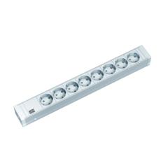 Bachmann IT PDU 8 x prize Schuko, 1U, impamantare, fara intrerupator, 2 metri, alb, Aluminiu