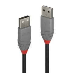 Cablu transfer Lindy LY-36690, USB 2.0 Type A, 0.2m, Anthra Line