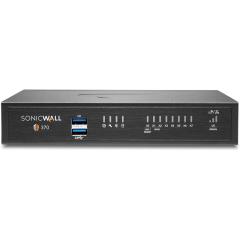 Firewall SonicWall model TZ370 8xGbE 2xUSB 3.0 firewall throughput 3Gbps, IPS throughput 1.5Gbps, VPN throughput 1.3Gbps, maxim 100 clienti SSL VPN, rackmount kit separat (02-SSC-3113), PSU alimentator (36W), necesita licenta aditionala servicii securitat