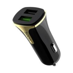 Incarcator Auto USB HOCO Z31, Quick Charge, 2 X USB, Negru