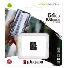 MicroSD Kingston, 64GB, Select Plus, Clasa 10 UHS-I Performance, R: 100 MB/s