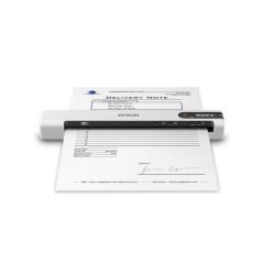 Scanner Epson DS-80W portabil, dimensiune A4, tip sheetfed, viteza scanare: 4 sec/pagina alb-negru si color, rezolutie optica 600x600dpi, , fiabilitate ciclu de lucru zilnic 300 pagini, formate ieşire : BMP, JPEG, TIFF, Scanare către multi TIFF, PDF, Scan